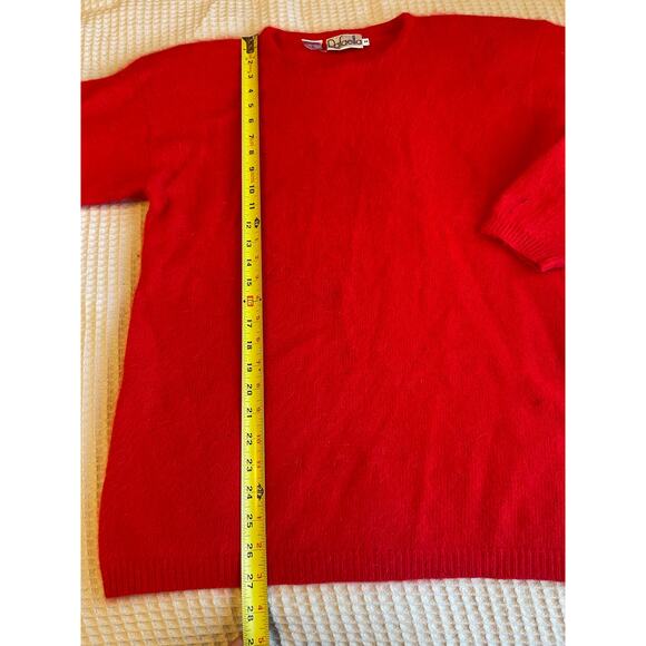 VTG Rafaella Red Angora Lambs Wool Blend Fuzzy Crew Neck Long Sleeve Sweater Med - Picture 9 of 15